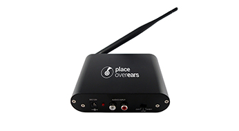 An image of Place Over Ears PH021 Stereo FM transmitter, compatible with silent disco and wireless conference headphones
