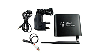 An image of Place Over Ears PH021 Stereo FM transmitter, compatible with silent disco and wireless conference headphones